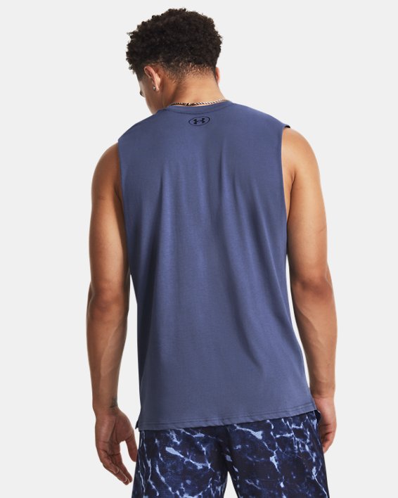 Men's Project Rock Show Me Sweat Tank in Blue image number 1